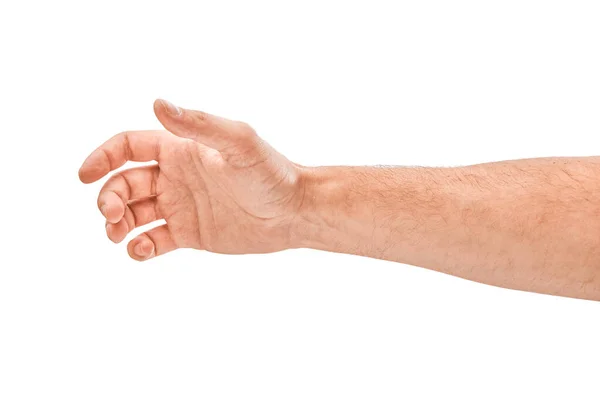 Lege Open Mannelijke Hand Geïsoleerd — Stockfoto