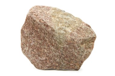 Beyaz arka planda izole edilmiş büyük kaya taşı..
