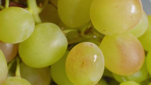 Смачний стиглий виноград, крупним планом, м'який фокус — стокове відео