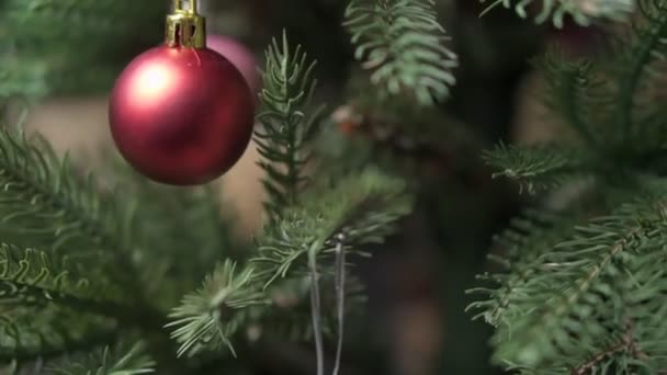 Le decorazioni Albero di Natale giocattolo, soft focus — Video Stock