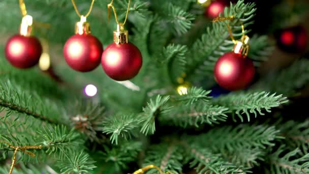 Le decorazioni Albero di Natale giocattolo, soft focus — Video Stock