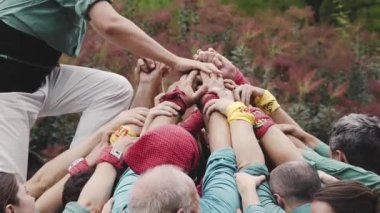 İnsan bir kule yakın bir görüntüsünü Katalanca 