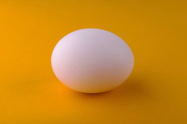 Turuncu bir arka plan üzerinde beyaz tavuk yumurtası