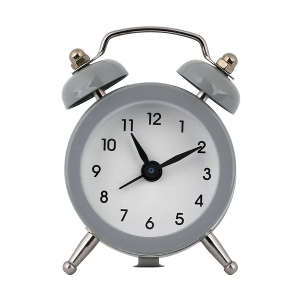 Gray Clock Alarm Clock White Background Arrows Showing Time Eleven — Stock Photo, Image