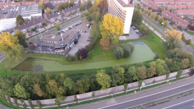 Küçük göl zwijndrecht şehirde, Hollanda bulunan havadan görünümü