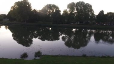 Lake park, günbatımı, zwijndrecht, Hollanda içinde havadan görünümü