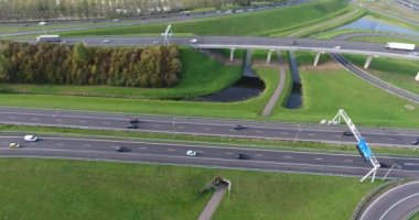 Karayollarının havadan görünümü, Rotterdam bölgesi, Hollanda