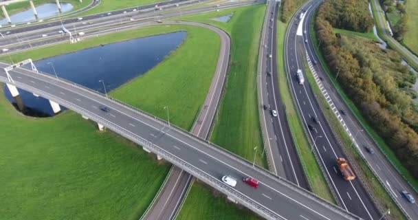 Vue aérienne des autoroutes, Rotterdam, Pays-Bas 