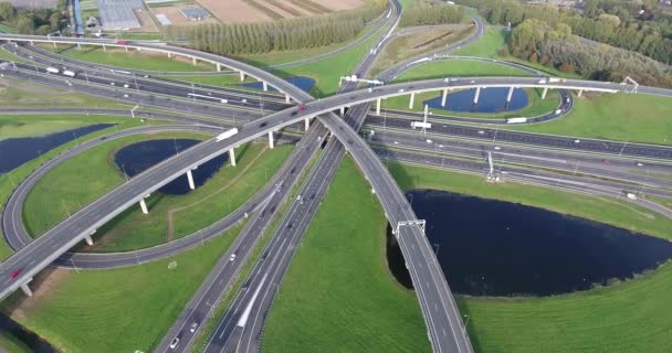 Vue aérienne des autoroutes, Rotterdam, Pays-Bas 