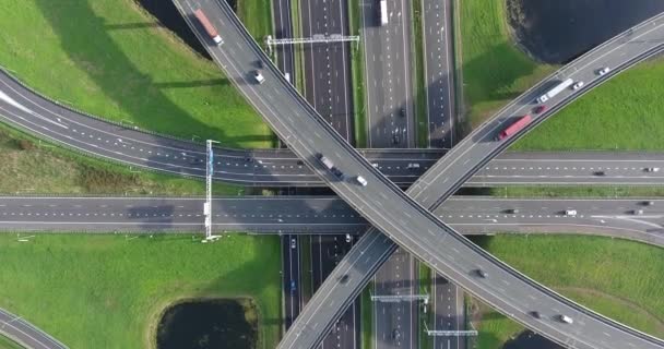 Luftaufnahme Von Autobahnen Rotterdam Bereich Niederlande — Stockvideo