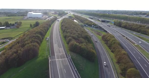 Vue aérienne des autoroutes, Rotterdam, Pays-Bas 