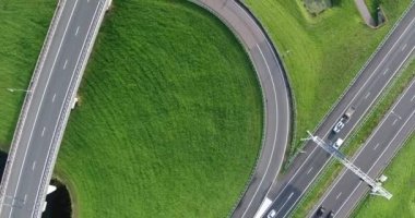 Karayollarının havadan görünümü, Rotterdam bölgesi, Hollanda