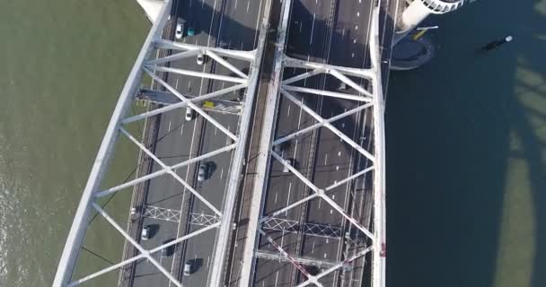Вид Воздуха Реку Ниуве Масс Мост А16 Роттердам Нидерланды — стоковое видео