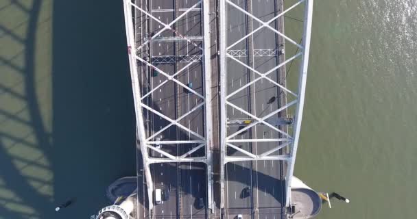 Aerial View Niuewe Mass River Highway A16 Bridge Rotterdam Netherlands — Stock Video