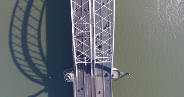 Letecký Pohled Řeku Niuewe Dálnice A16 Bridge Rotterdam Nizozemsko — Stock video