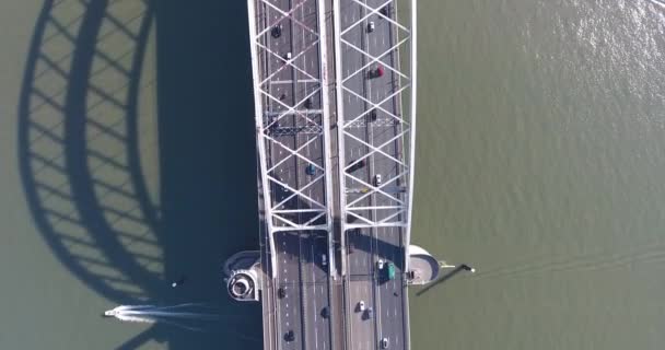 Aerial View Niuewe Mass River Highway A16 Bridge Rotterdam Netherlands — Stock Video