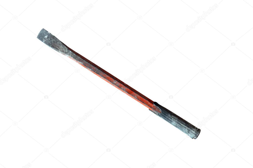 Old used demolition tool isolated on white background