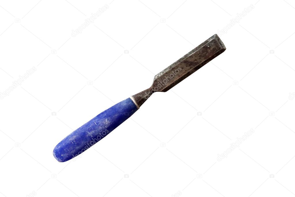 Old used demolition tool isolated on white background