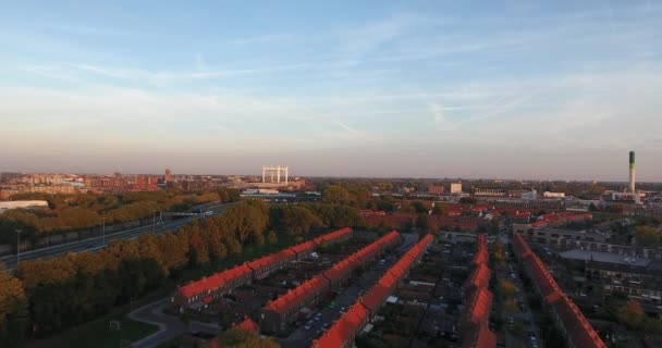 Vista Aérea Zwijndrecht City Países Bajos Otoño — Vídeo de stock
