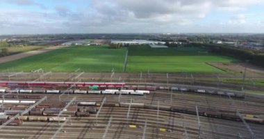 Trenlerin havadan görünümü, Zwijndrecht demiryolu kavşağı, Hollanda