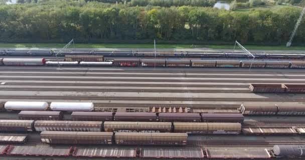 Vue Aérienne Des Trains Jonction Ferroviaire Zwijndrecht Pays Bas — Video