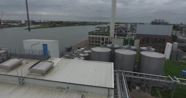 Vista Aérea Grúa Industrial Puerto Dordrecht Países Bajos — Vídeo de stock