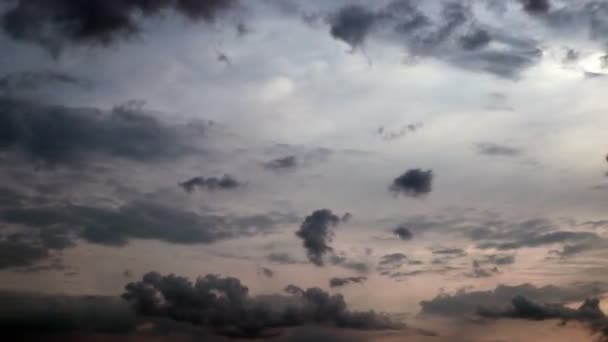 Mooie Timelapse Wolken Zonsondergangs Tijd Achtergrond — Stockvideo