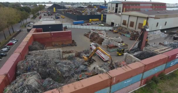Recyclage Industriel Zone Métallique Dans Port Dordrecht Pays Bas Temps — Video