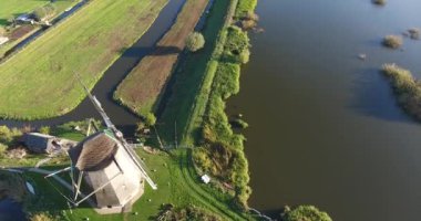Hollanda havadan eski yel değirmeni Yüksek irtifa, Kinderdijk 