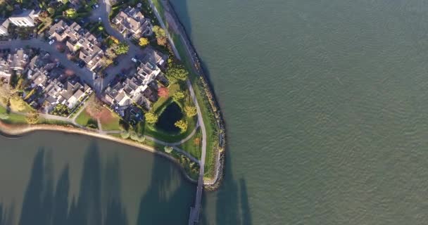 Luchtfoto Van Water Natuur Landschap Walburg Dordrecht Nederland — Stockvideo