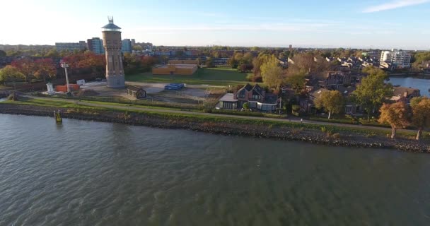 Flygvy Över Control Tower Dordrecht Nederländerna — Stockvideo