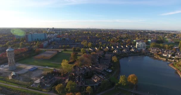 Vista Aérea Del Área Torre Control Dordrecht Países Bajos — Vídeo de stock