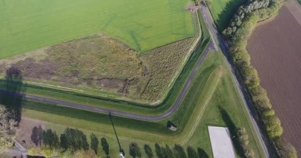 Jordbruk Field Höstsäsongen Aerial View Dordrecht Nederländerna — Stockvideo