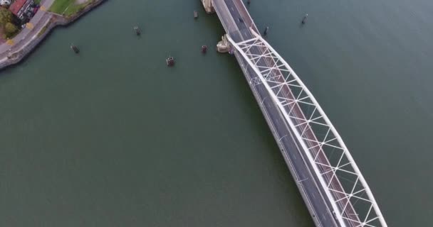 Aerial View Bridge River Dordrecht Netherlands — Stock Video