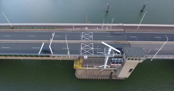 Luftaufnahme Der Brücke Über Den Fluss Dordrecht Niederlande — Stockvideo