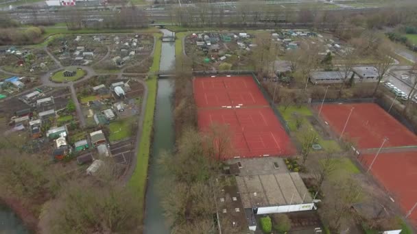 Tennis Courts Aerial View Zwijndrecht Netherlands — Stock Video