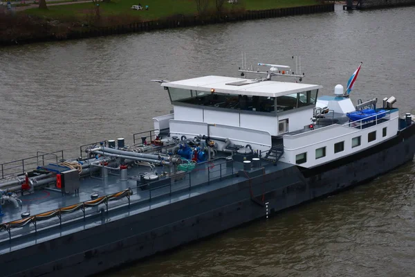 Fechar Barco Rio Dordrecht Países Baixos — Fotografia de Stock