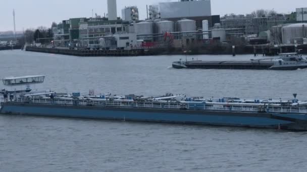 Schiff Auf Dem Fluss Dordrecht Niederlande — Stockvideo
