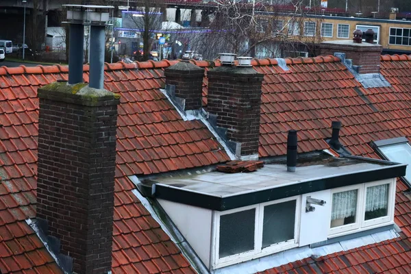 Husets Tak Med Window Dordrecht Nederländerna — Stockfoto
