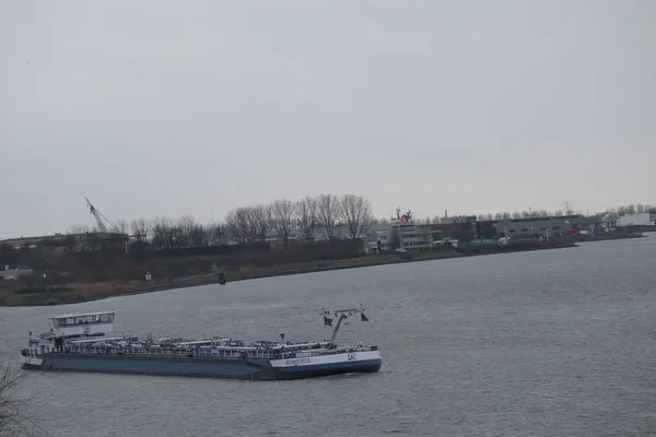 Barco Transporte Rio Dordrecht Países Baixos — Fotografia de Stock