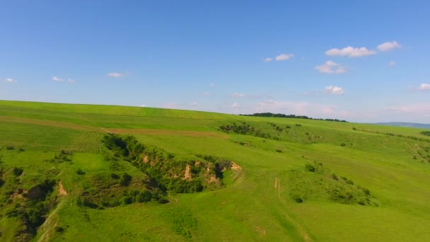 Vista Aérea Campo Colina Natural Verde Com Grama — Vídeo de Stock