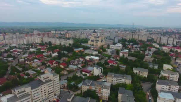 Vista Aérea Ciudad Bacau Rumania — Vídeo de stock