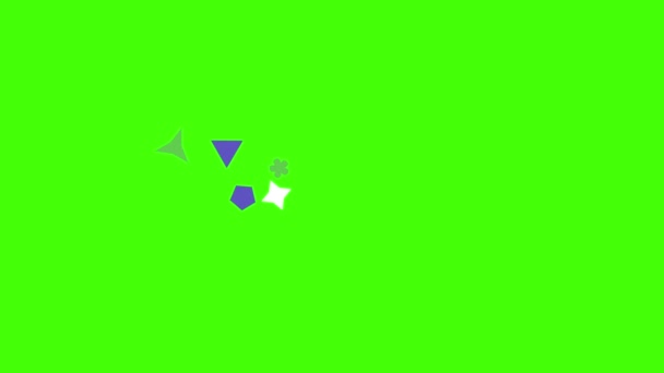 Modern Platt Kort Animationer Set Effekter Element Grön Skärm Chroma — Stockvideo