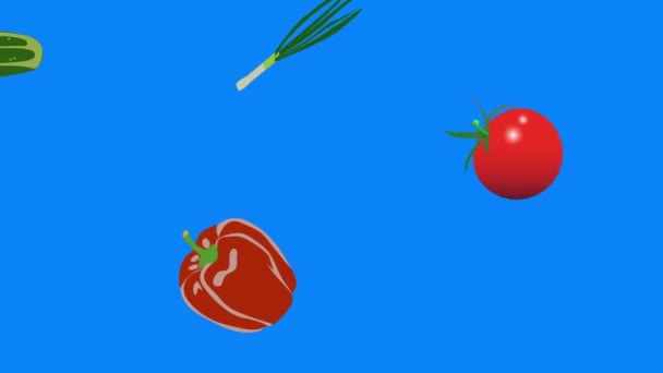 Elementos Vegetales Animación Croma Key Fondo Extraíble Bucle Sin Costuras — Vídeo de stock