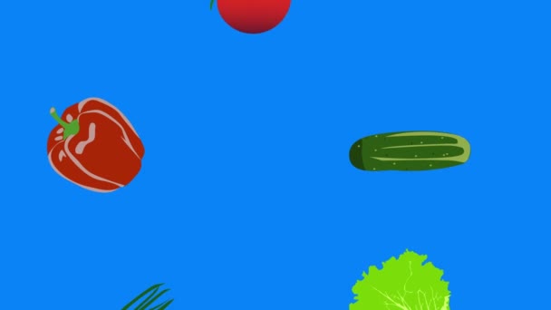 Légumes Éléments Animation Chroma Touche Arrière Plan Amovible Boucle Transparente — Video