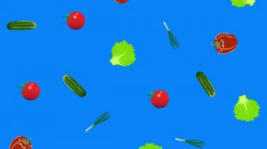 Sebze elementleri animasyon kroma anahtar arkaplan çıkarılabilir, dikişsiz döngü