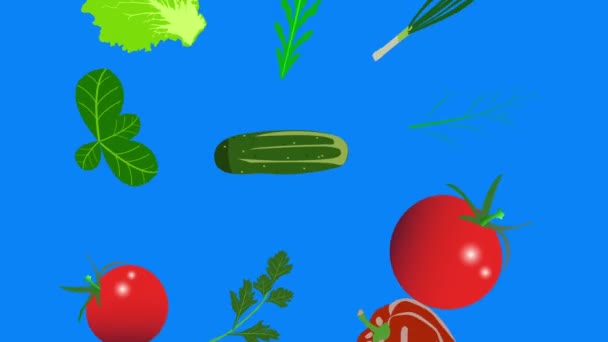 Elementos Vegetales Animación Croma Key Fondo Extraíble Bucle Sin Costuras — Vídeos de Stock