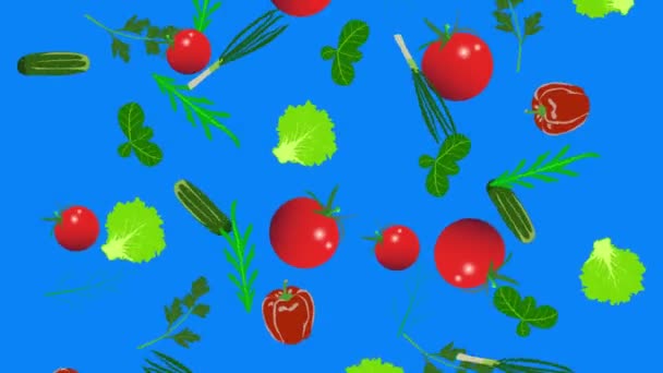 Elementos Vegetales Animación Croma Key Fondo Extraíble Bucle Sin Costuras — Vídeos de Stock