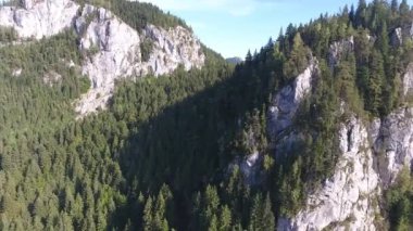 Anıtların havadan görünüşü, Kızıl Göl Bölgesi, Bicaz, Romanya, yaz mevsimi