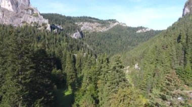 Anıtların havadan görünüşü, Kızıl Göl Bölgesi, Bicaz, Romanya, yaz mevsimi